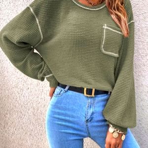 SHEIN waffle knit oversized sweater